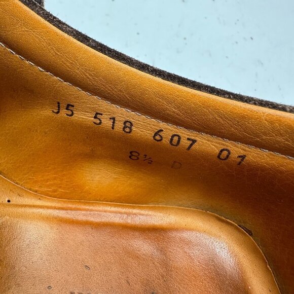 JM Weston Men Size 8.5D Brown Suede Brogue Wingtip Lace Up Oxford Dress Shoes - Picture 10 of 11